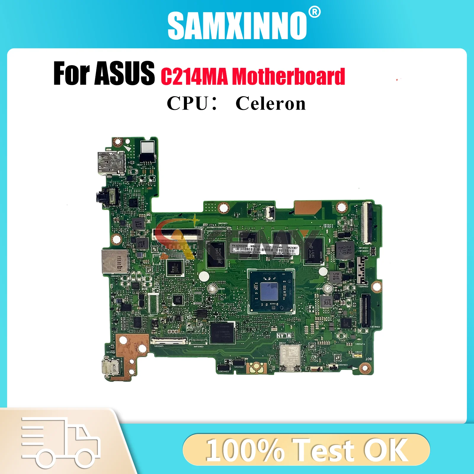 

C214MA Материнская плата для ноутбука ASUS Chromebook C214MA C214M Материнская плата для ноутбука с процессором Celeron 100% тестирование ОК быстрая доставка stk