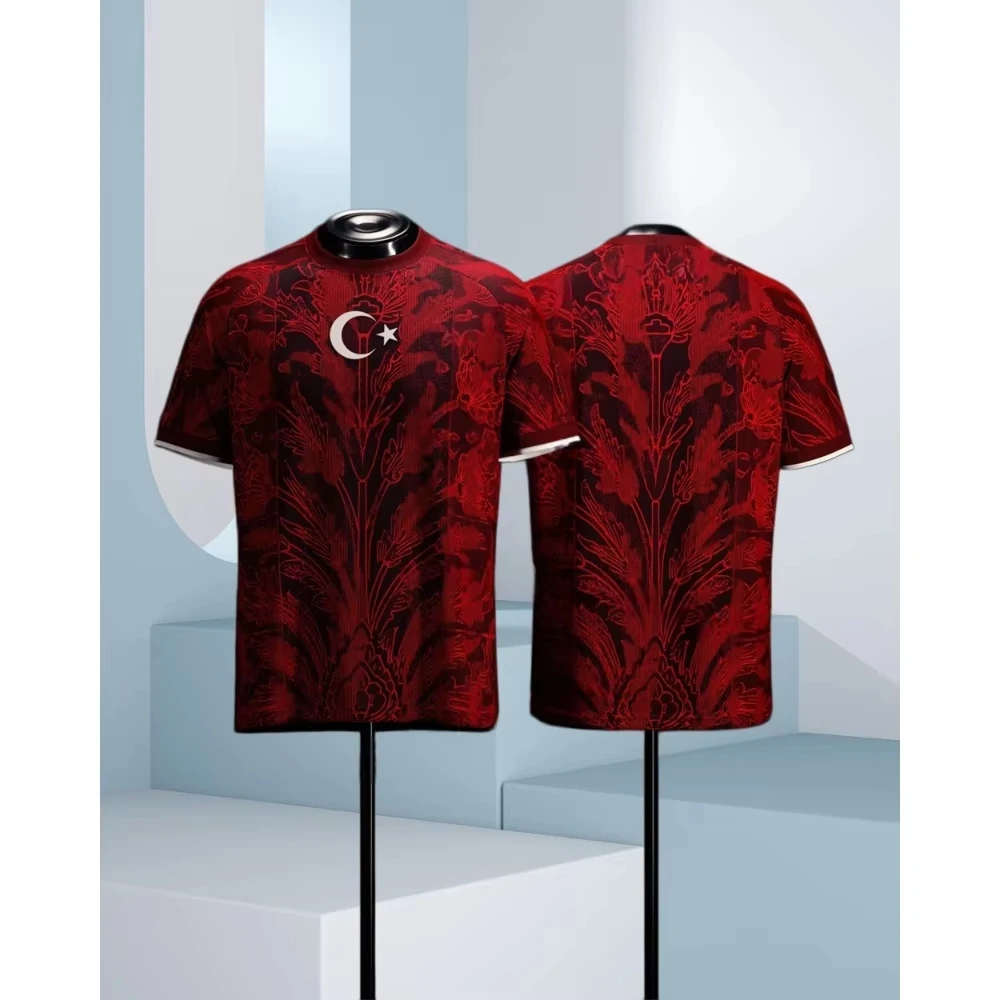 New Turkey Football Jersey Black And Red Special Edition 26-27 Lightweight Breathable Sportswear Summer T-shirt For Men's Women