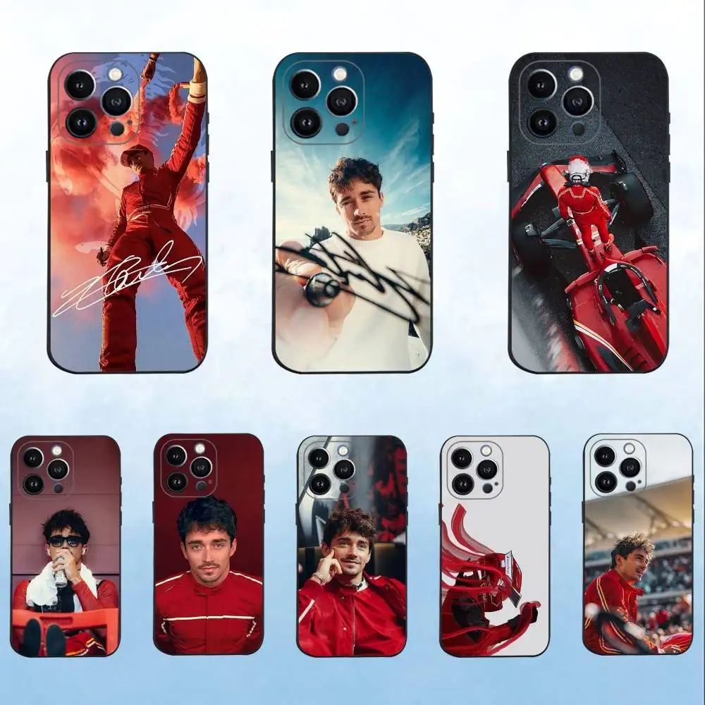 

C-Charles L-Leclerc Racer Phone Case For iPhone 16,15,14,13,12,11 Plus,Pro Max,XS,X,XR,SE,Mini,8,7,Soft Silicone Black Cover