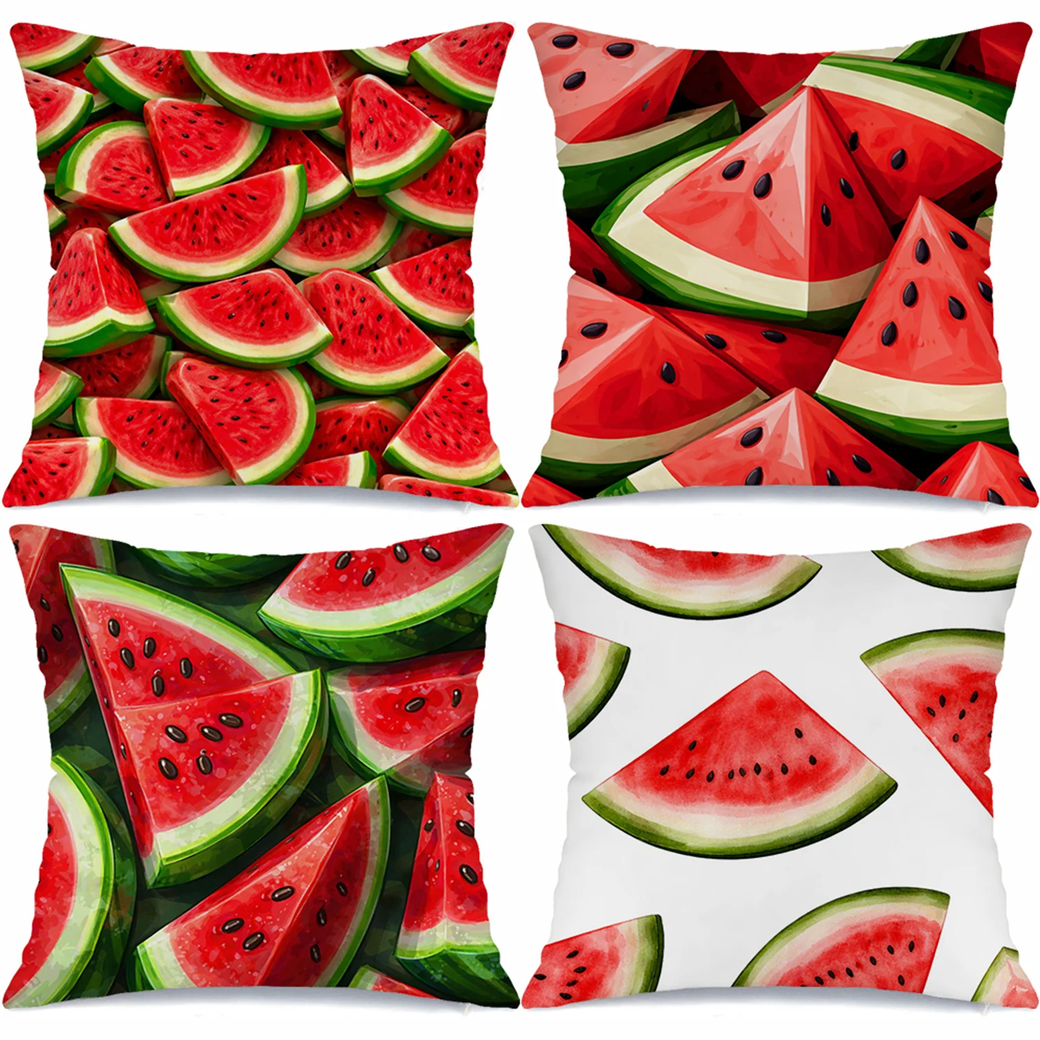 Watermelon Slices Theme digital printing pillow cover Short plush Suitable living rooms bedrooms sofas throw cushion cover