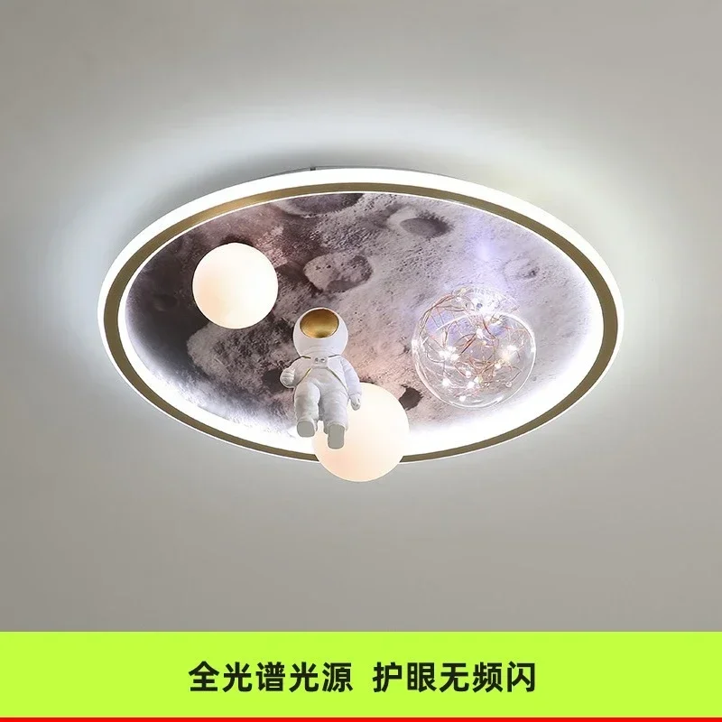 Postmodern Nordic style creative and warm bedroom astronaut starry sky cartoon ceiling lamp