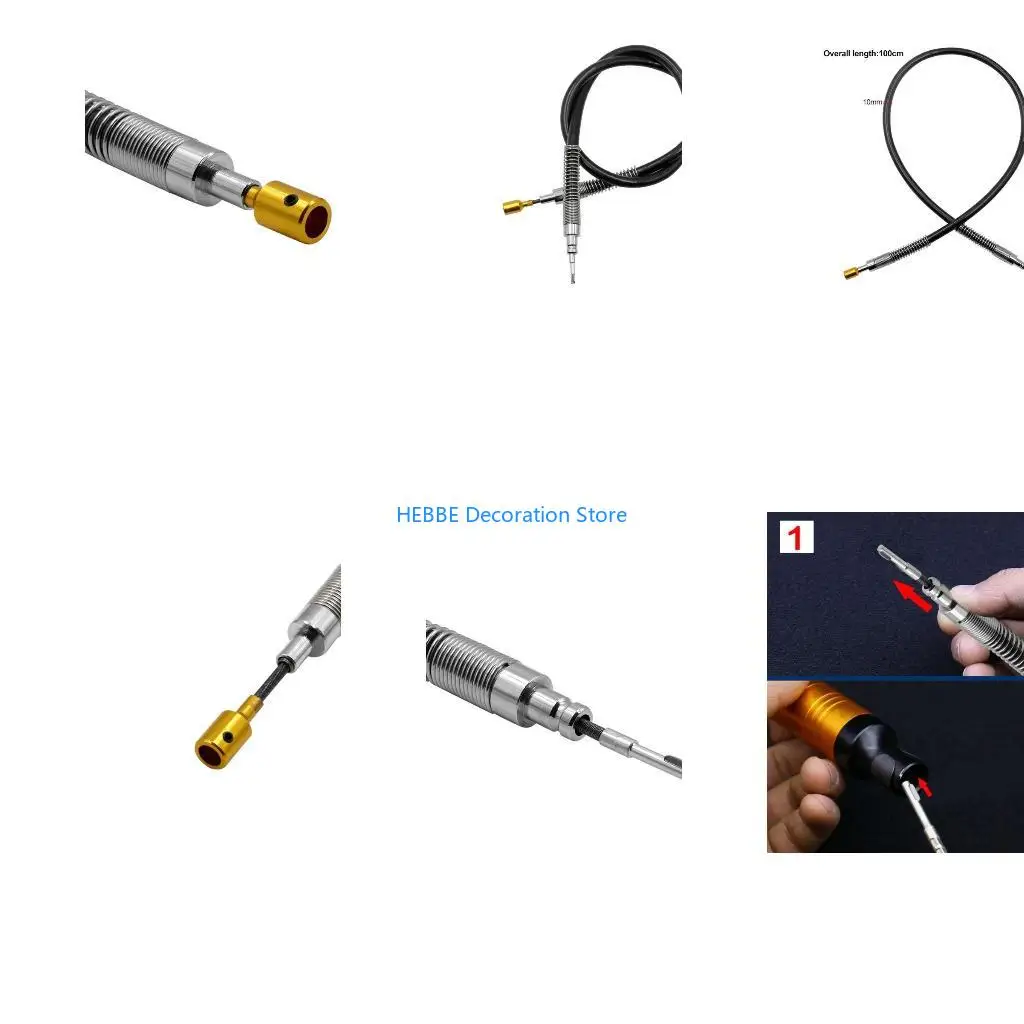 B0KC Shaft Adapter Attachment Power Drill Cable Chuck For Dremel Rotary Grinder