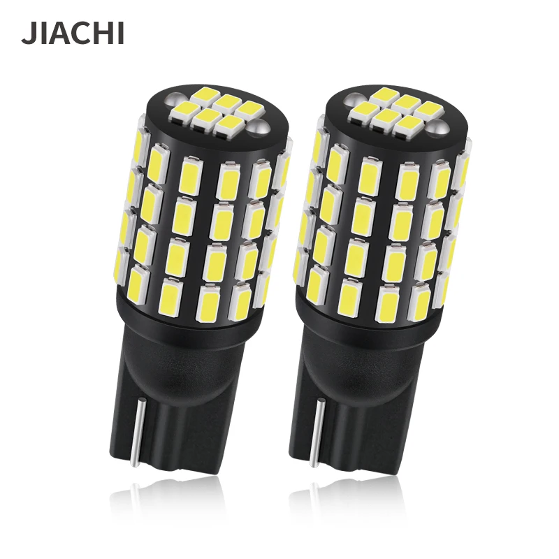 JIACHI 10PCS High Power 3014Chip 54SMD Auto Car Accessories T10 Led Bulb Light W5W 194 2825 192 168 Interior Reading Lamp 12-24V