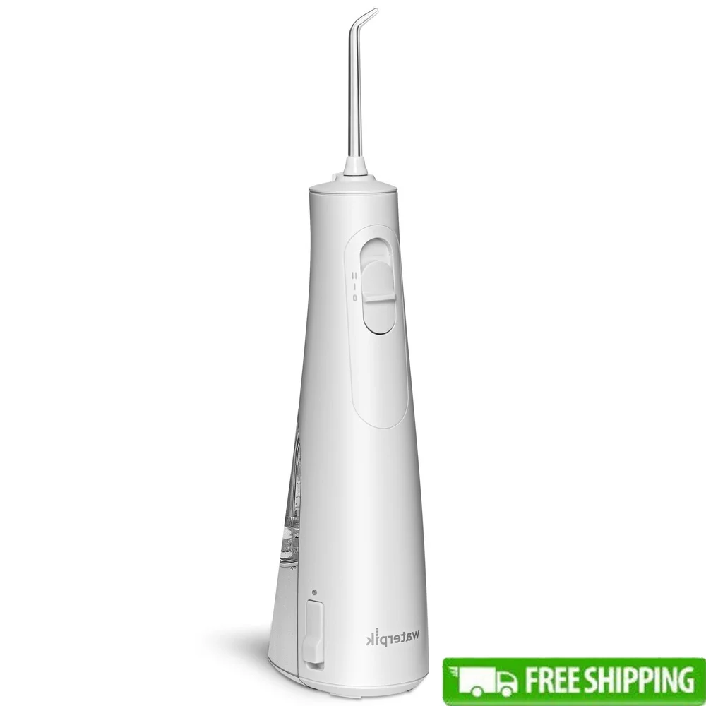 

Беспроводная ирригатор для воды, портативный перезаряжаемый, 2 настройки давления, 2 наконечника, зарядка через USB, водонепроницаемый, удобный для путешествий, уход за полостью рта