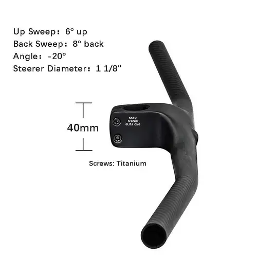 Imagen 2 del producto Manillar Eliteone MTB 235g carbono integrado 28,6mm -22 grados para bicicleta de montaña 700-740mm vástago 50-100mm piezas de bicicleta