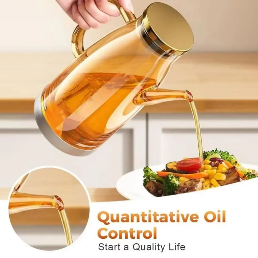 Large Capacity Cooking Oil Bottle Rubber Base Leakproof Olive Oil Dispenser No-drip Pourers Refillable Soy Sauce Pot Kitchen view 5