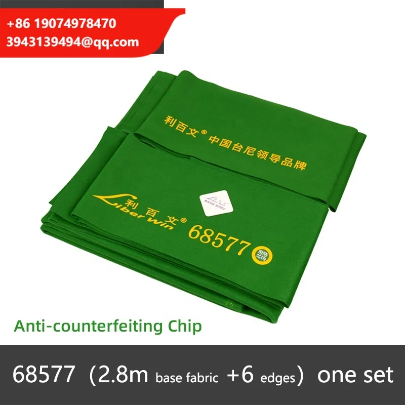 

Wholesale Liberwin 68577 Green Fabric Snooker Cloth Table Game Pool Table Cloth 9ft Billiard Cloth For Sale