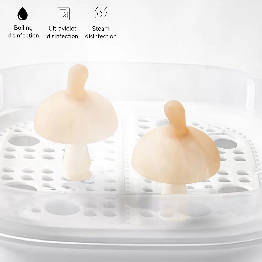Teething Relief for Infants Gift for Teething Babies Baby Chewing Toy Newborn Silicone Mushroom Teething Toy with Case