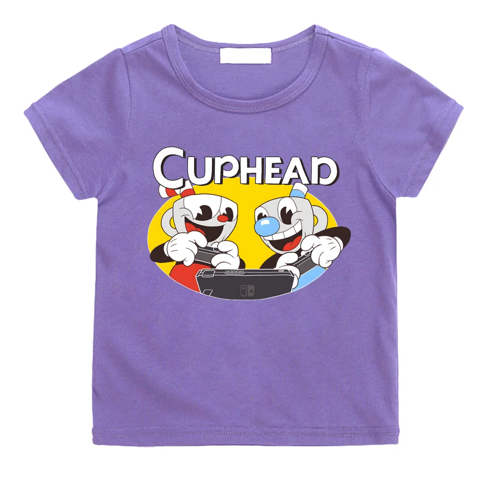 

Game Cuphead T-shirt Toddler Girls Shirts Summer Kids T Shirt Cotton Short Sleeve Casual Children Clothes Anime Tees Baby Boys