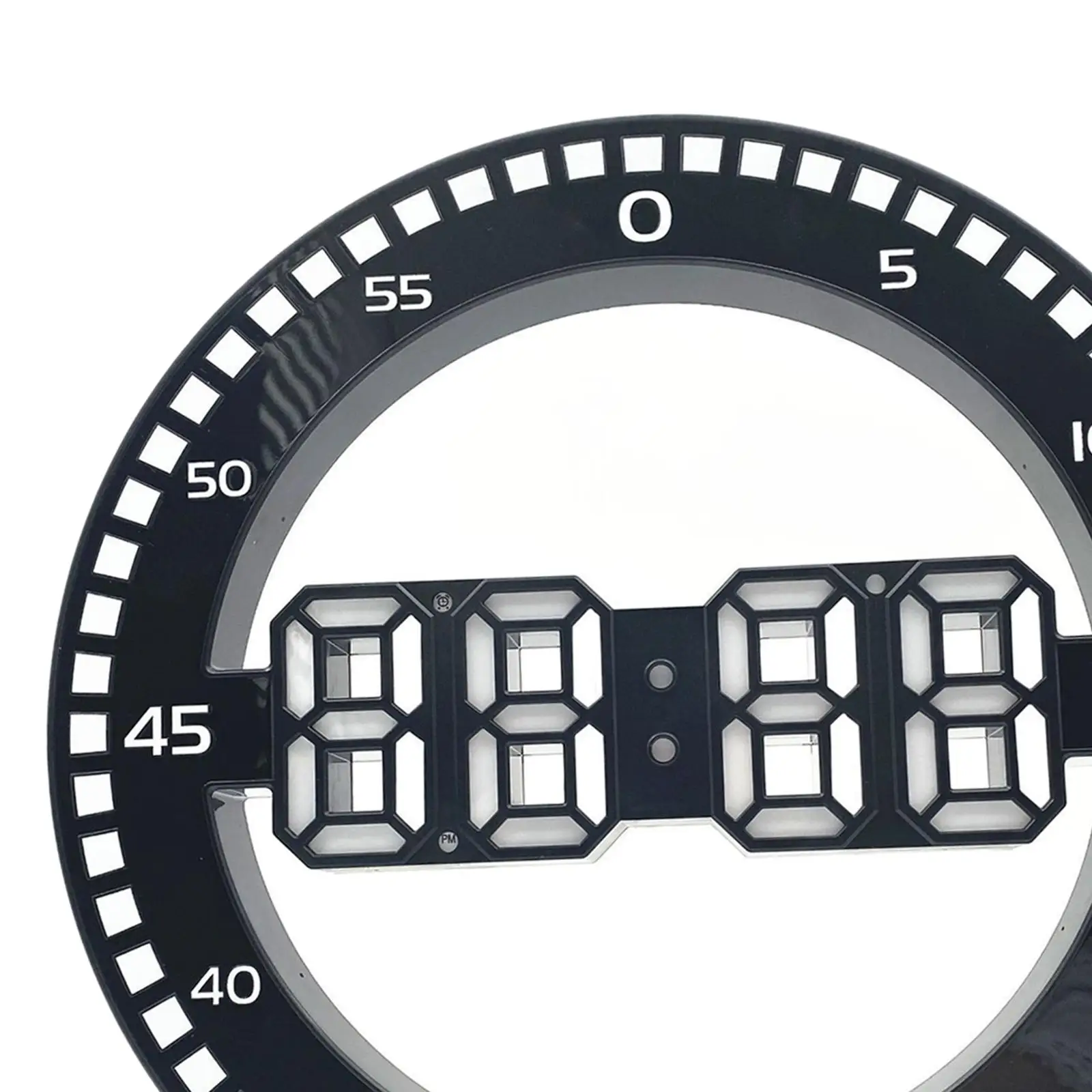 Large LED Wall Clock with Second Count Temperature Date and Alarm Function for Home Office Decoration Plastic Frame