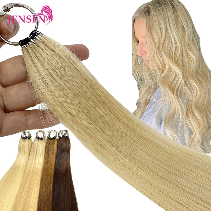 Micro Feather New Hair Extensions 100% Human Hair Straight Hand Knitting  16