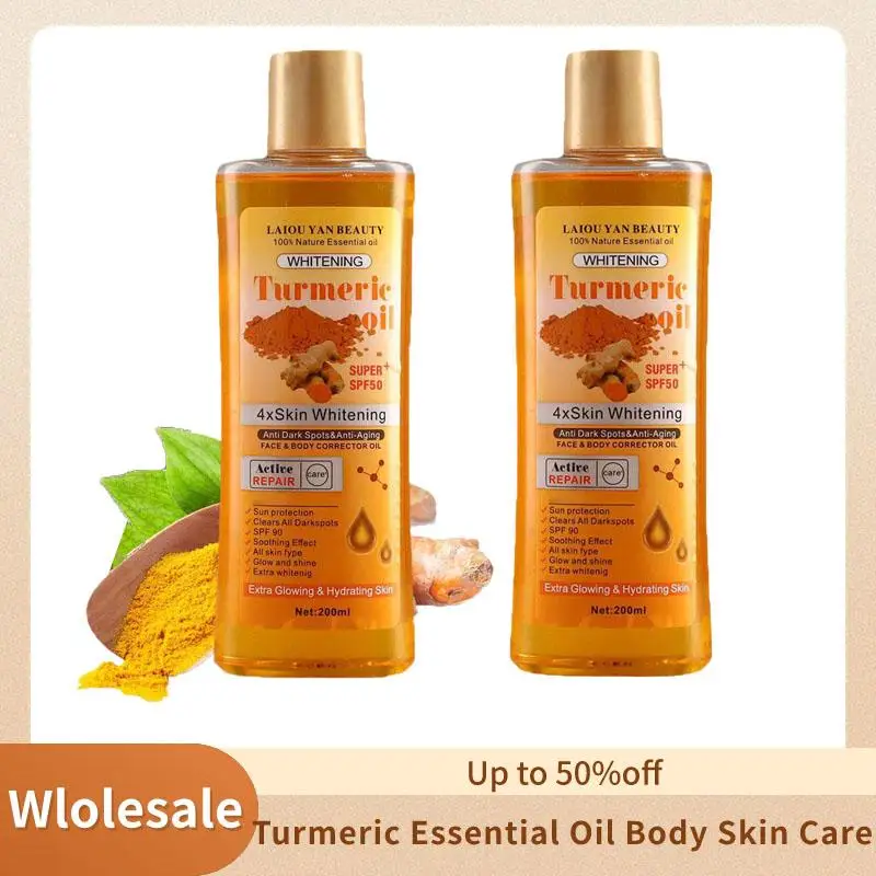 3Pcs Turmeric Remove Dark Spots Essential Oil Moroccan Ginger Anti Wrinkle Serum 200ml Whitening Moisturizing Skin Care Oil