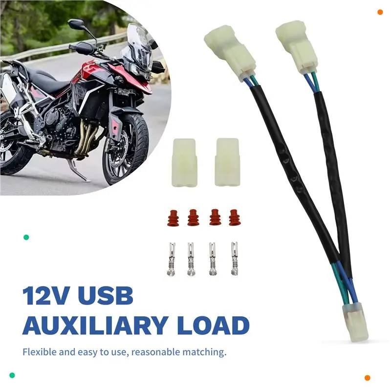 For Y-Splitter For Triumph Trident 660 Tiger 800 900 1050 1200 12V USB Auxiliary Load-N25R