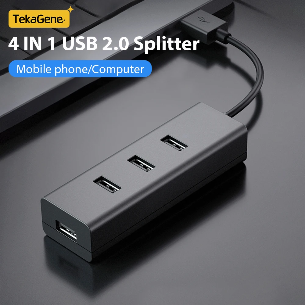 4 In 1 USB 2.0 Hub Power Adapter 4 Port Multi High Speed Splitter For PC Computer Apple Lenovo HUAWEI Xiaomi Macbook Accessories