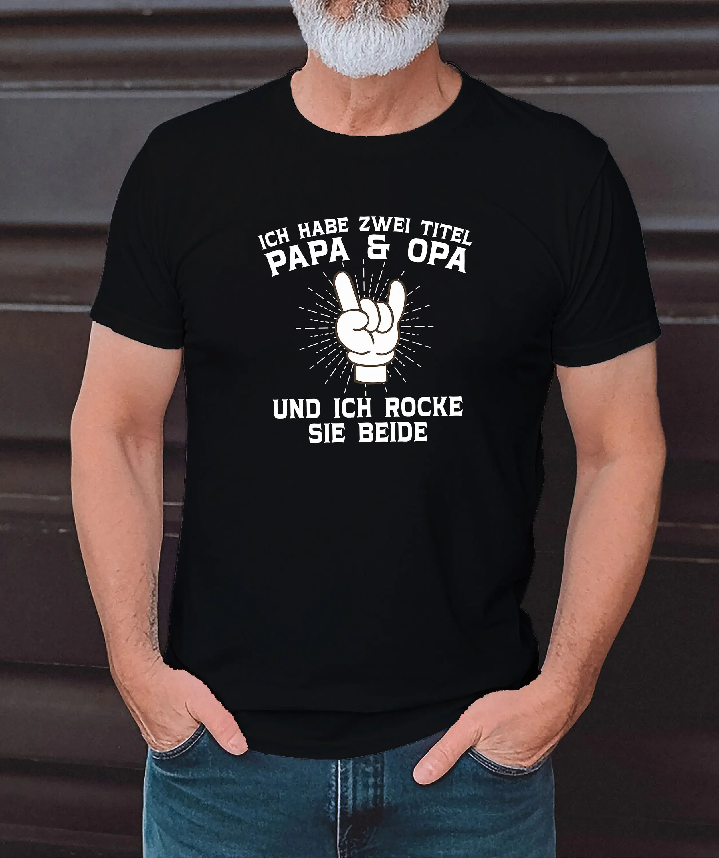 Dad Grandpa Double the Titles Fun Father s Day T Shirt Rocking and Roles Perfect