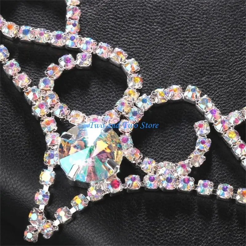 

HX6F Women Rhinestones Headband Bridal Party Headdress Wedding Party Garlands Forehead Ornament Carnivals GalaDinner Headgear
