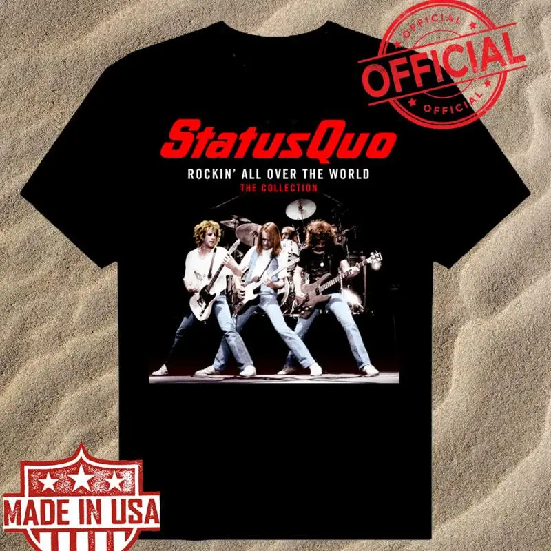 Camiseta de algodón con banda Status quo para hombres y mujeres, todas las tallas S 2345XL