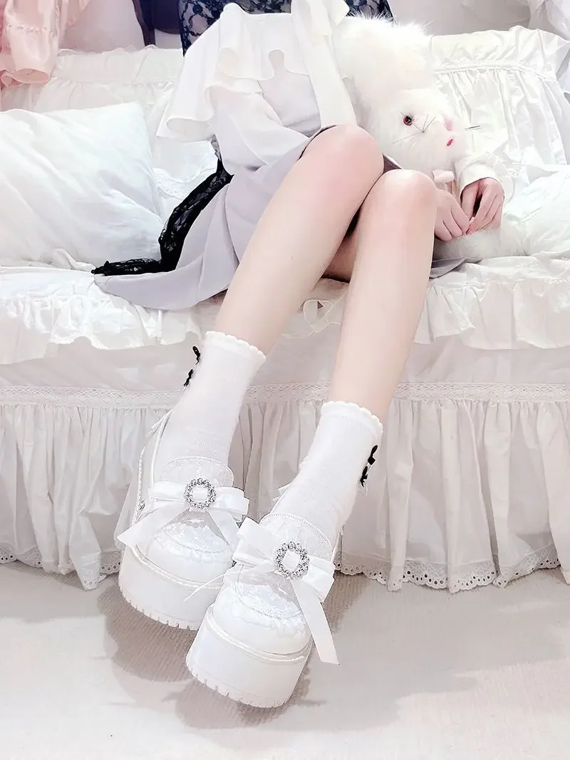 Trasferimento di scarpe da studente Love For God Scarpe con suola spessa Sponge Cake School Pant Scarpe con plateau per ragazze calde