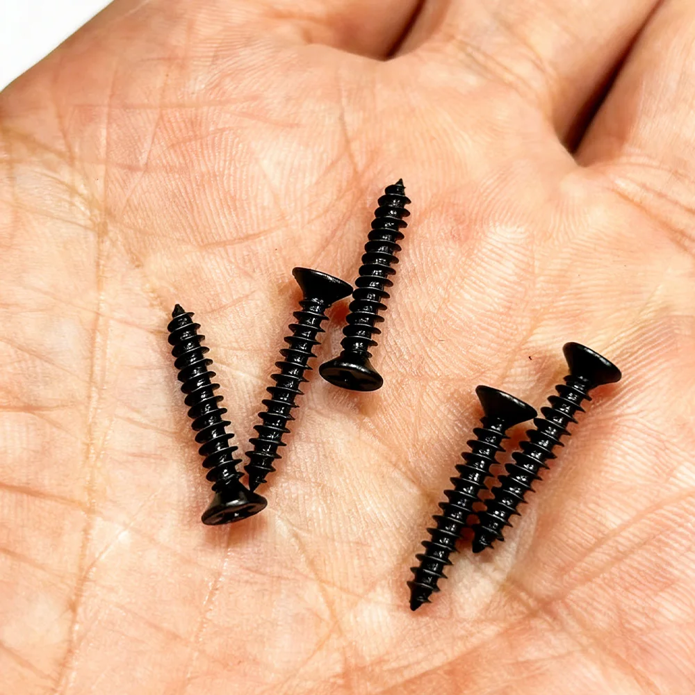 380 schwarze selbstschneidende Schrauben (6 mm, 8 mm, 10 mm, 12 mm, 14 mm, 16 mm, 18 mm, 20 mm), Holzschrauben-Verriegelungsset – Detail 4