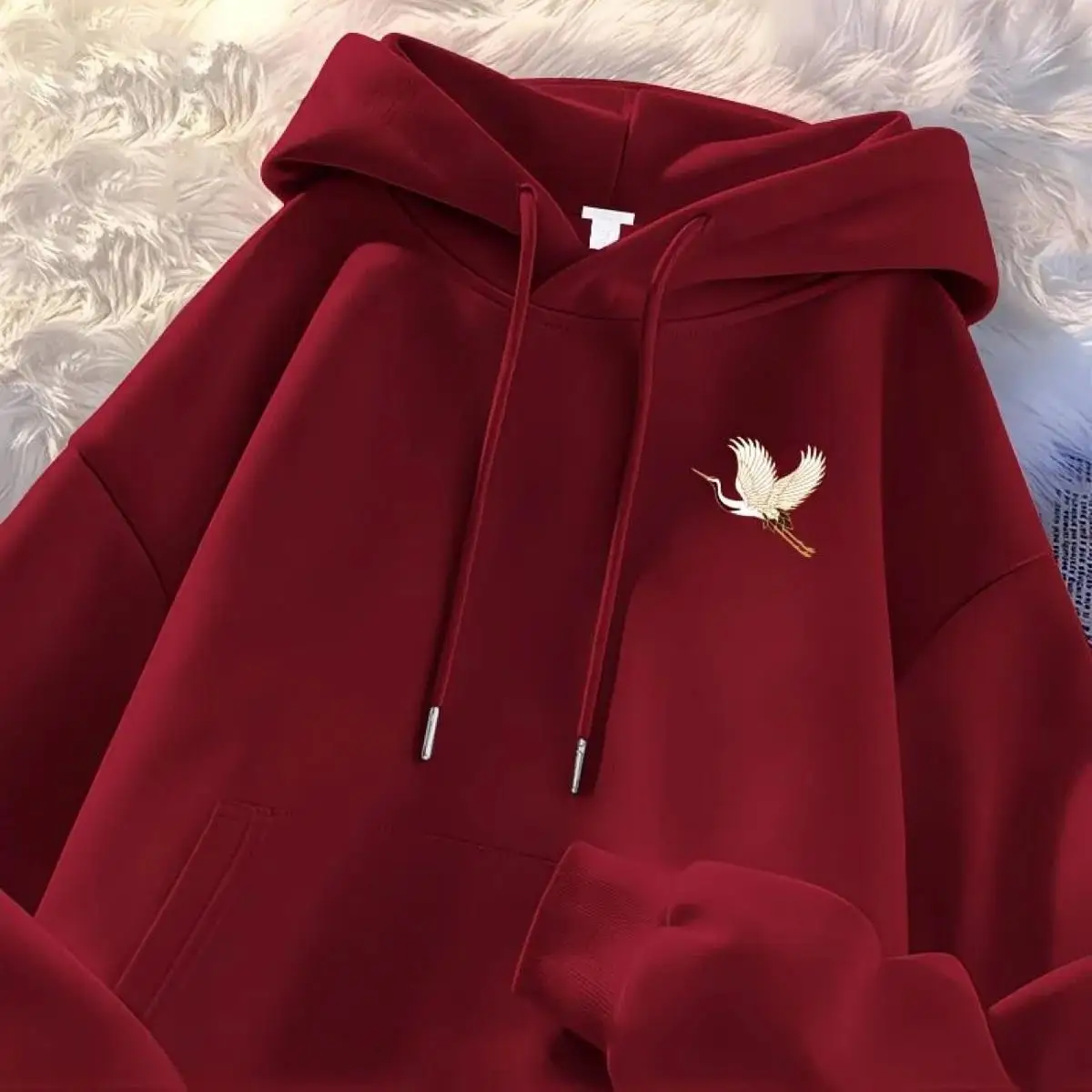 

Серебристая бархатная толстовка с принтом, повседневная, свободного кроя, с длинными рукавами, осенне-зимняя, мужская, модная, парная, уличная одежда