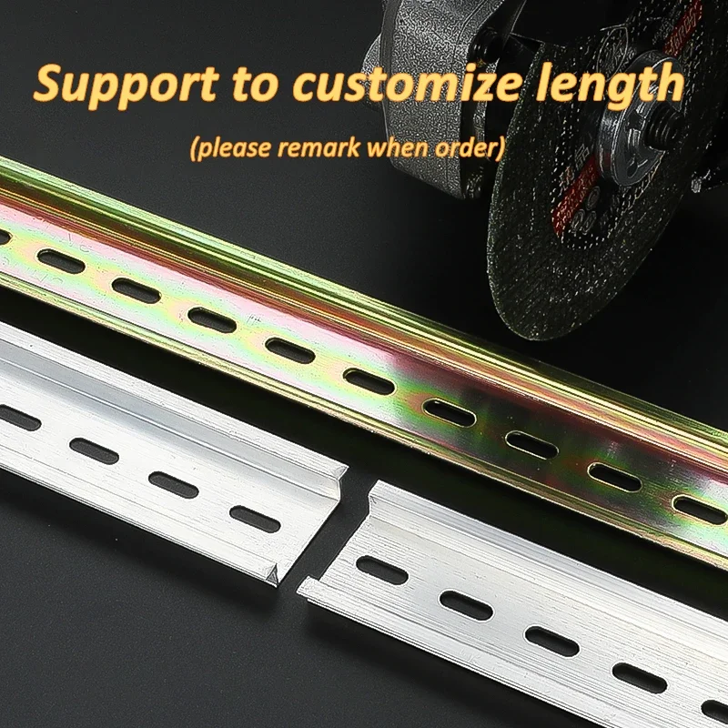 10/20/30/40/50/60cm Guide Rail Aluminum Universal Type 35mm Slotted Din Rail Thickness 1mm Mounting Guide High Bronze Tone