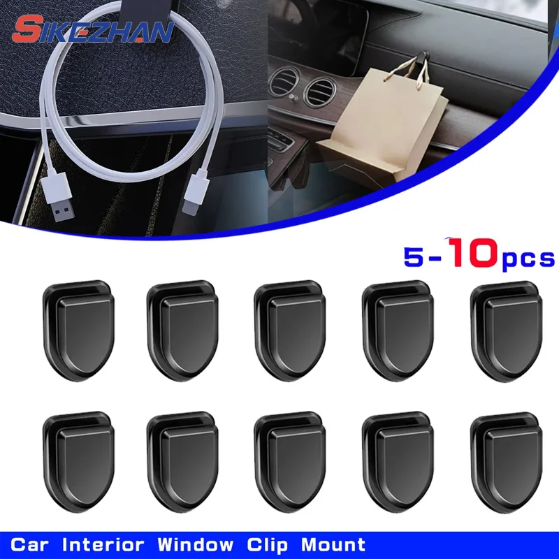 Lot Car Hooks Organizer Storage Hanger for USB Cable Headphone Key Storage Car Accessory Car Adhesive Hook Hanger