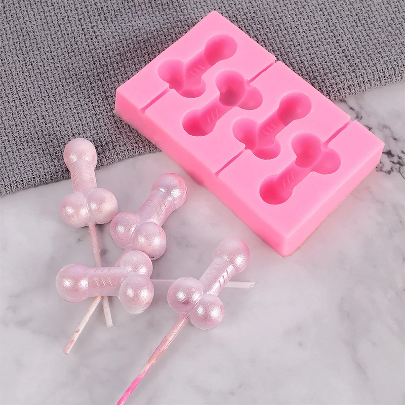 DIY Lollipop Baking Model Erotic Penis Lollipop Food Grade Silicone Molds Cake Decoration 3D Tools High Temperature Resistant