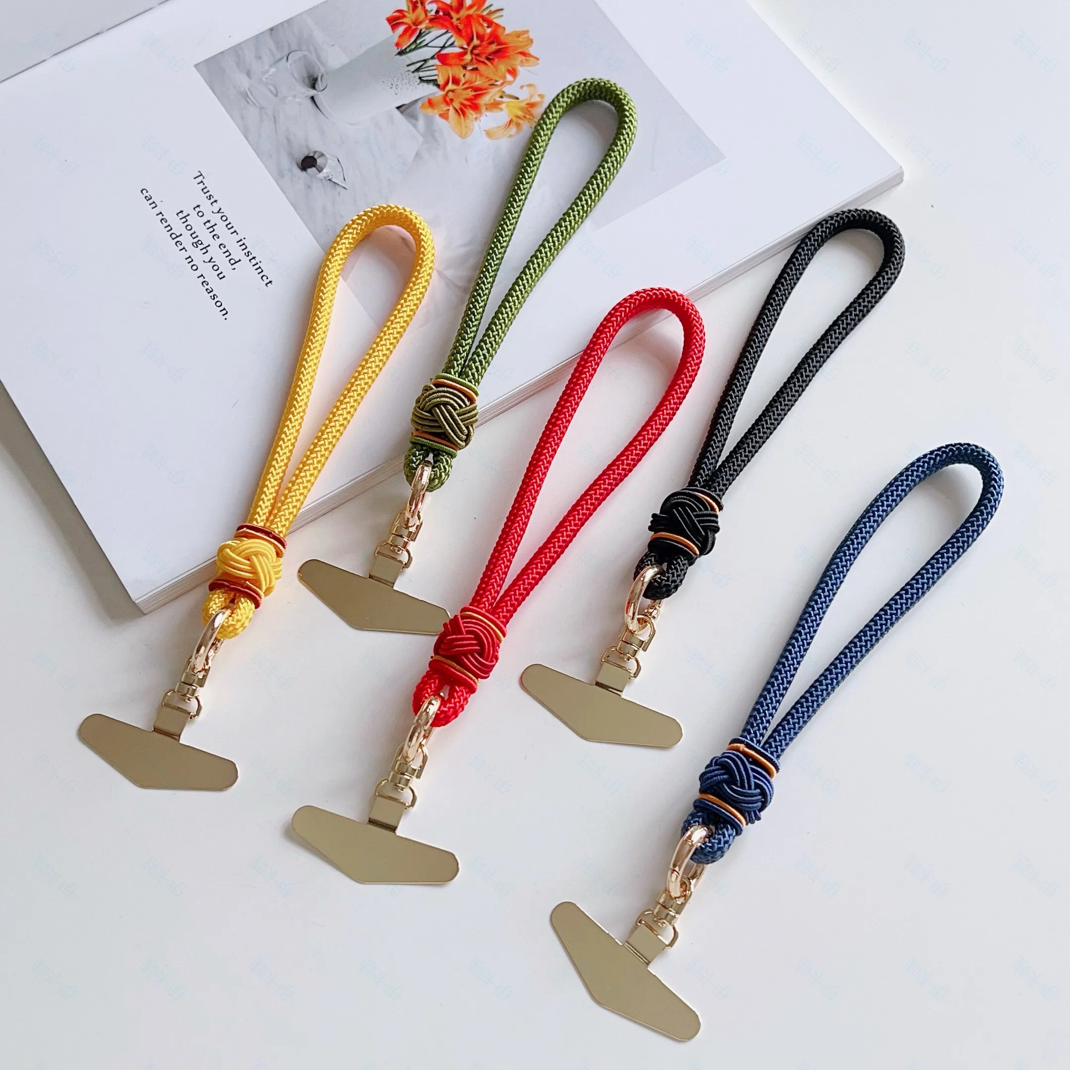 

Персонализированный ремешок для мобильного телефона ручной работы своими руками, короткая веревка на запястье, металлический вращающийся ремешок, универсальный браслет, подвеска для телефона