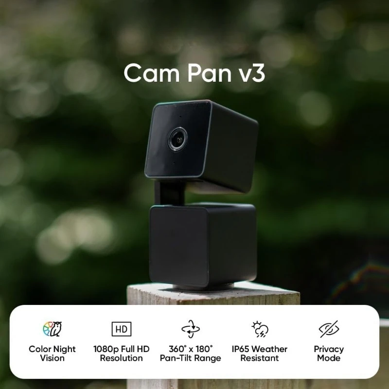 Cam Pan v3 Indoor/Outdoor IP65 1080P 360° Pan/Tilt/Zoom Wi-Fi Smart Home Security Camera with Motion Tracking for Baby & Pet