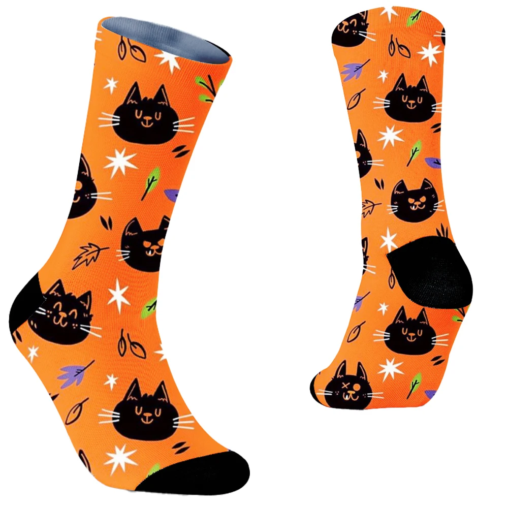 Women Mid Tube Socks Men's Holiday Gift Socks Halloween Creative Pumpkin Crazy Anime Horror Hip Hop Trendy Socks