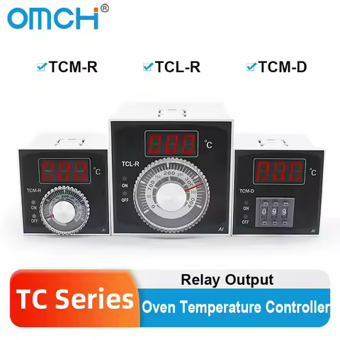 OMCH Oven Temperature controlwith LED Digital Display K PT100 Single Input Relay Output TCM-R TCL-R Knob Type AC220V