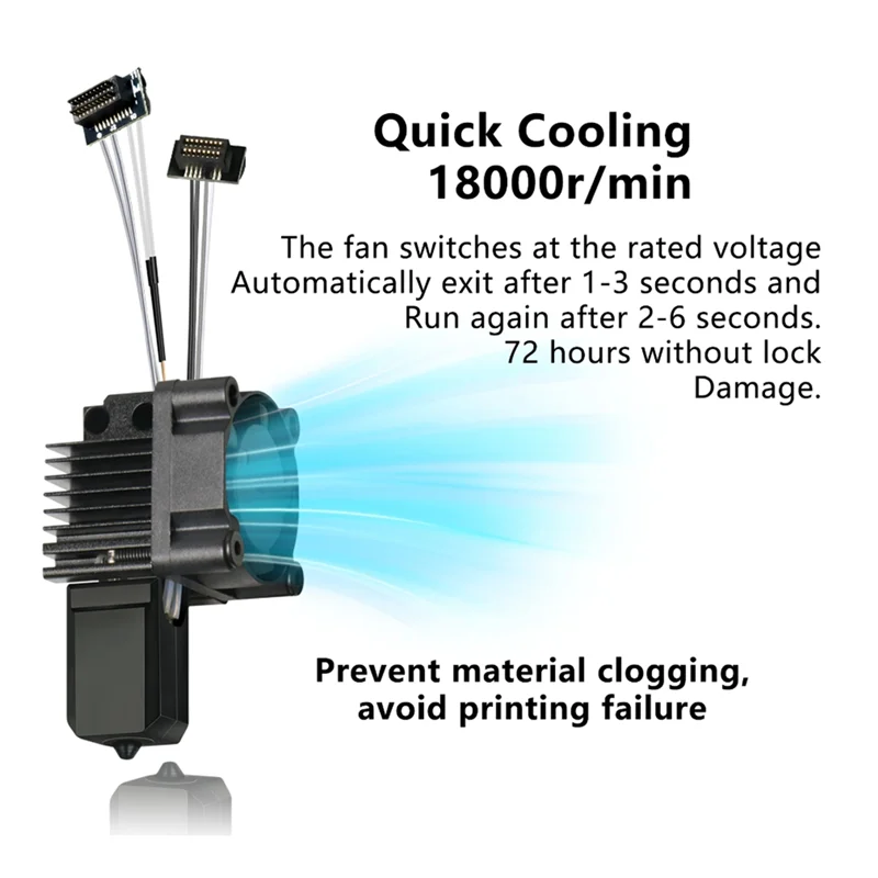 QWE-Bambu Lab P1P P1 3Dプリンター用プリントヘッド、硬化鋼ノズル付きホットエンドキット、冷却ファン付きV2.0 3Dプリント部品