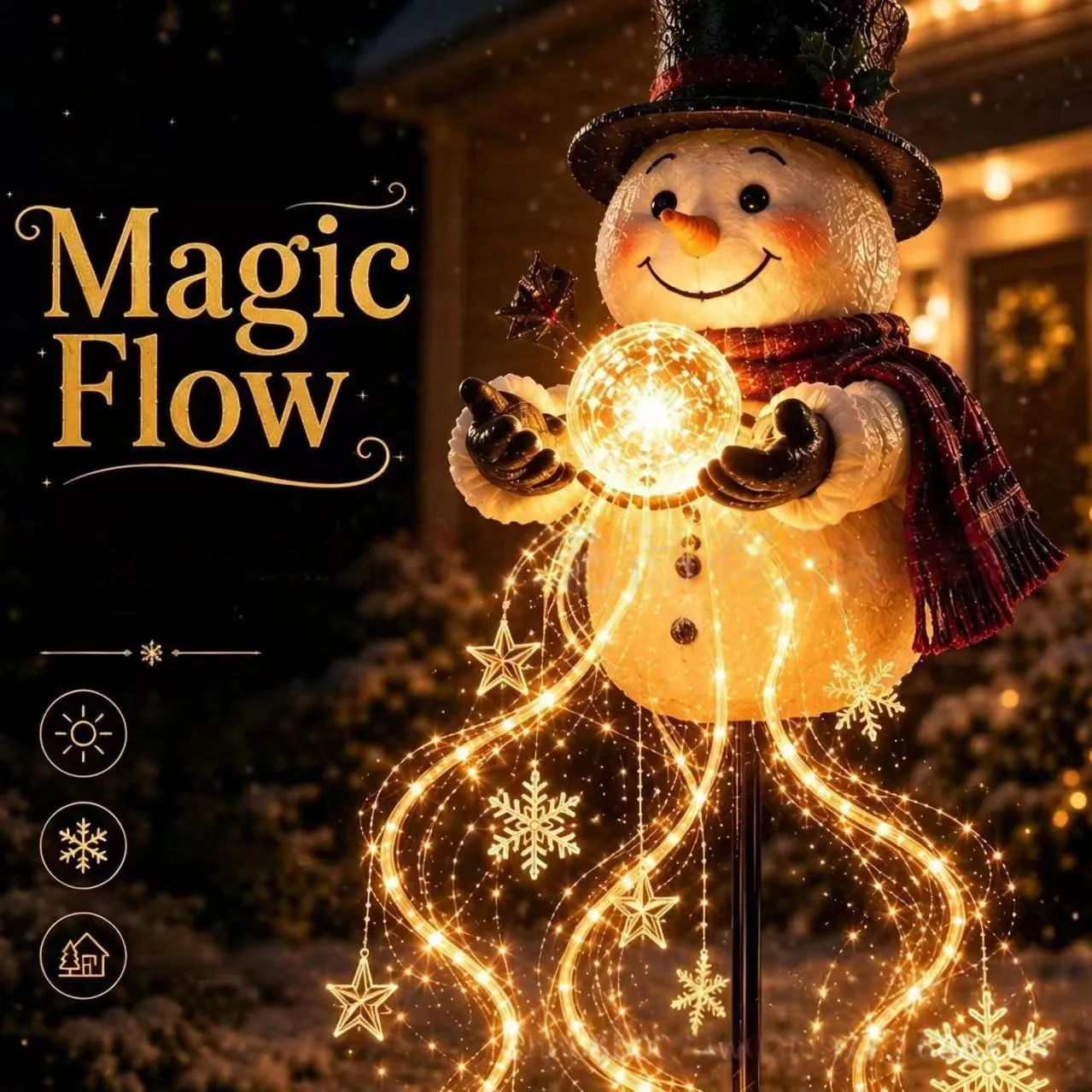 Lighted Christmas Snowman Decoration Outdoor Yard Garden Decor Holiday LED Ornament for Home Party view 5