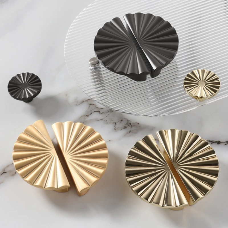 Schranktürknöpfe und -griffe für Möbel, Küchenschrank, Aufbewahrungsschrank, Schublade, Goldene Blumen-Schrankgriffe für Zuhause – Detail 1