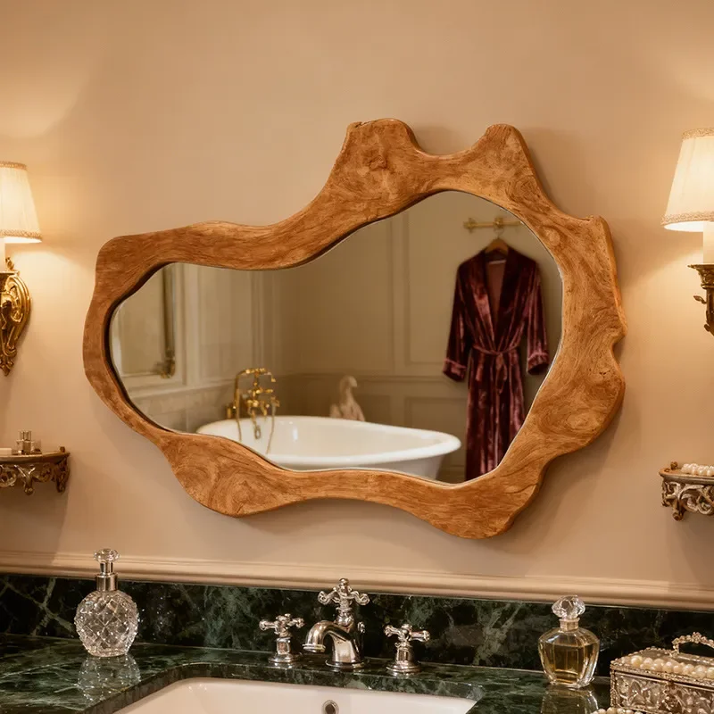 French Cloud Smart Bathroom Vanity Mirror American Simple Bedroom Dressing Mirror European Entrance Art Decorative Wall