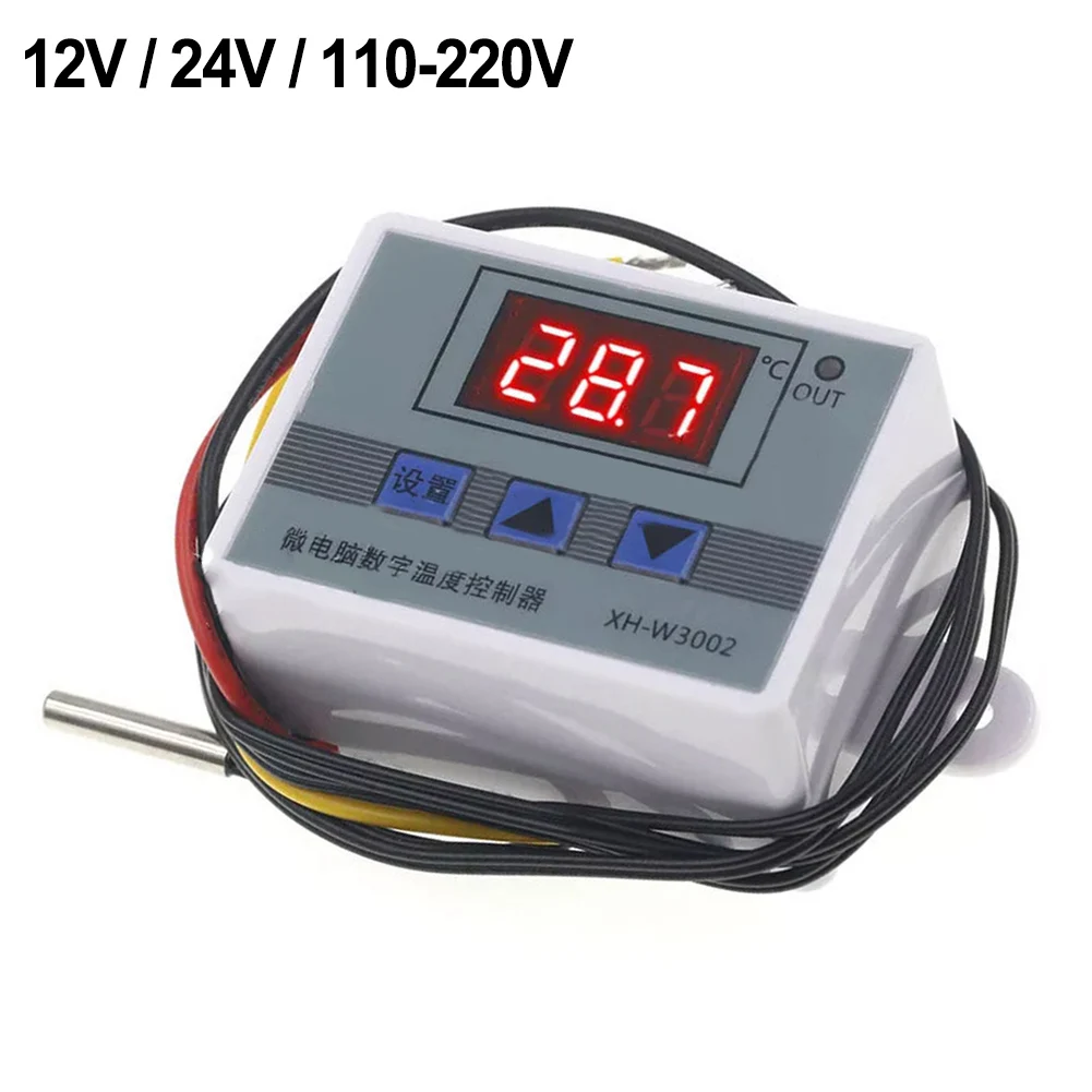 Digital LED Display Temperature Controller Thermostat Regulator For Heating Control Temperature W3002 XH-3002 10A 12V/24V/220V