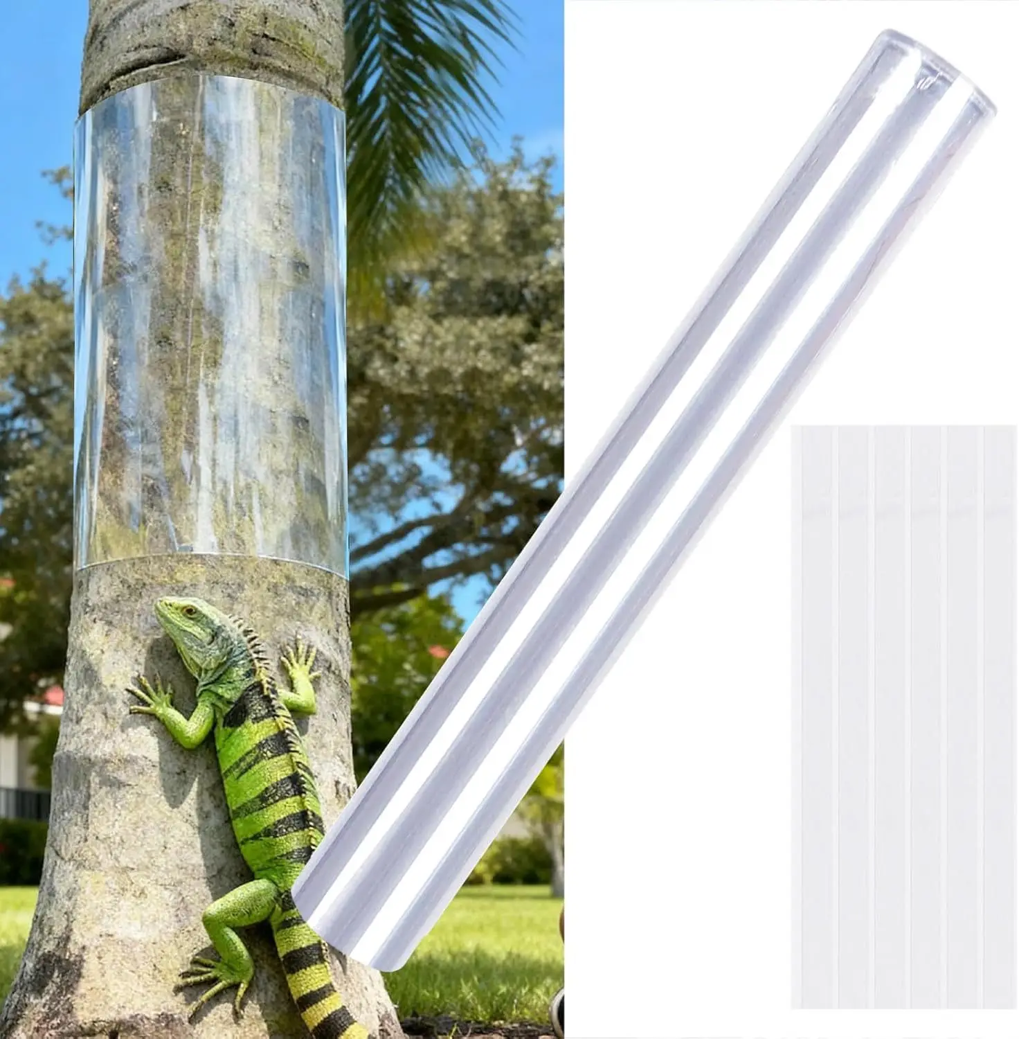 Iguana Tree Trunk Protector Anti-Climbing Sleeve for Squirrels Plant Protect Film 120cm 200cm Optional