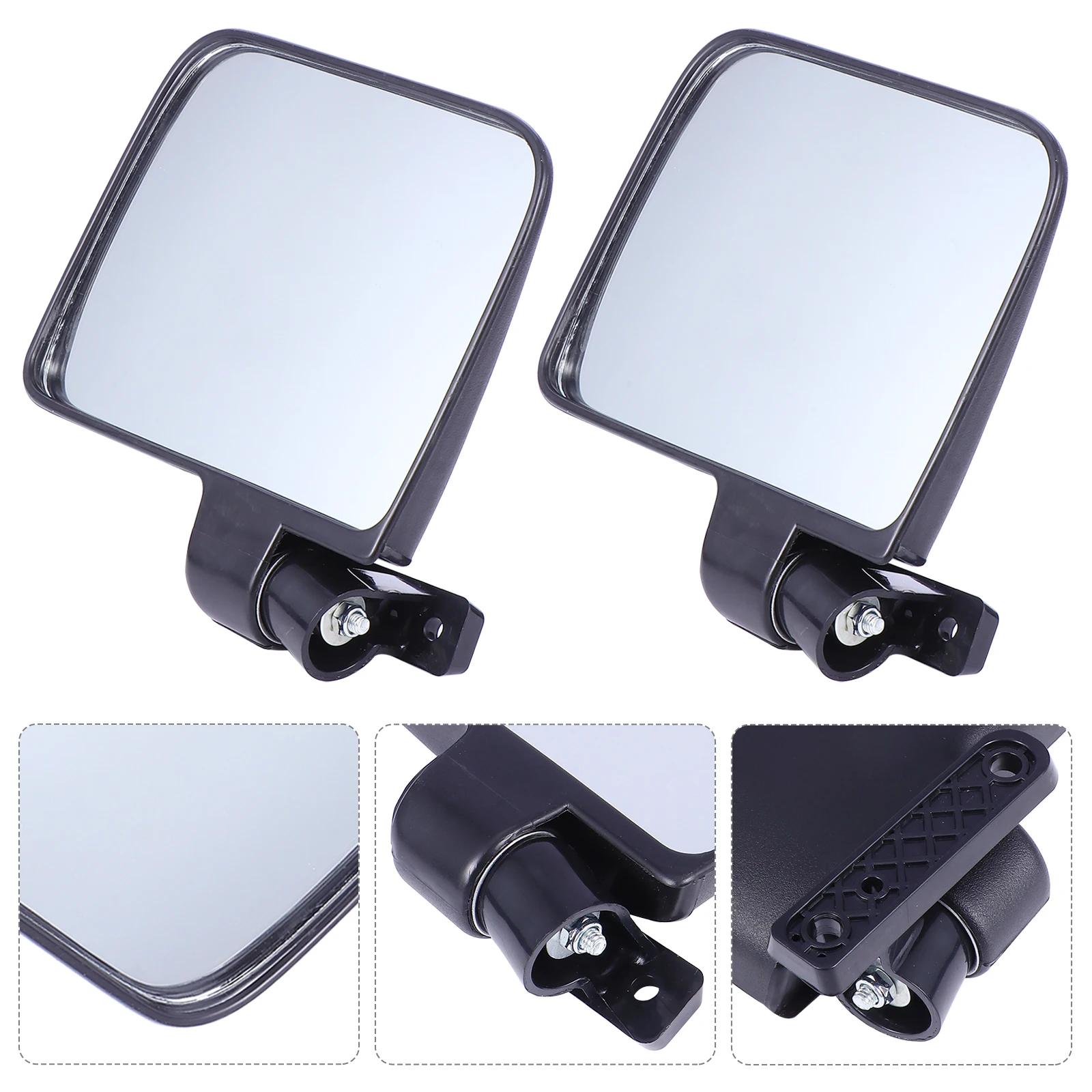 

2pcs Golf Cart Backup Mirror Durable Plastic Wide Angle Rearview Observation Swivel Car Accessories