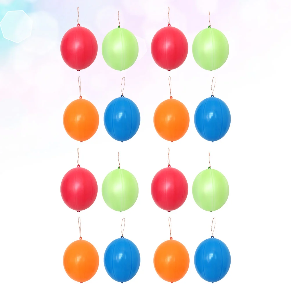 

30Pcs Punch Balloons Durable Latex Party Games Birthday Supplies Neon Rubber Band Handle Kids