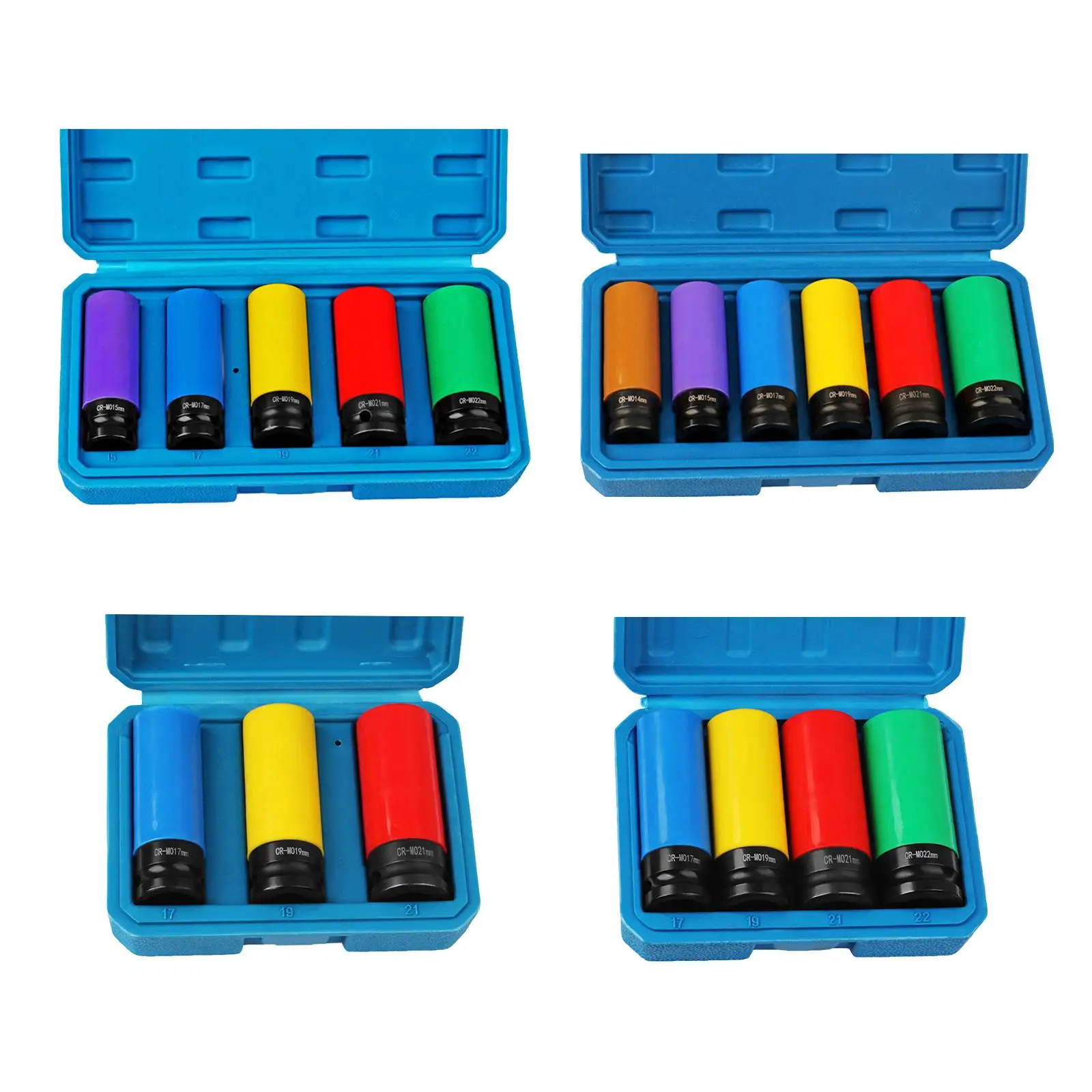 Wheel Socket Set Protective Impact Spanner Kit Storage Box for Automotive Tools Workshop