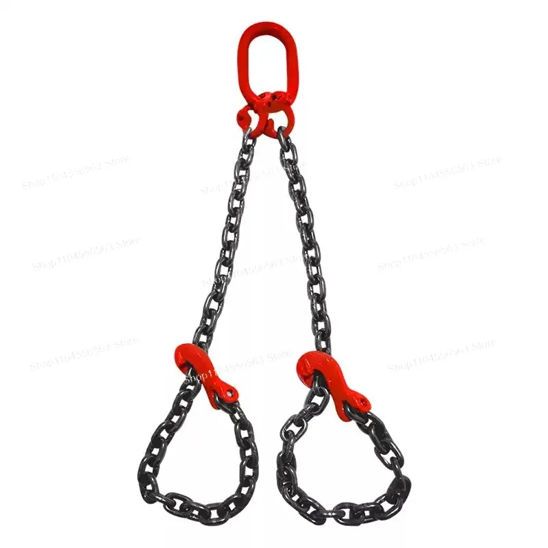 3Ton-8Tonx2M-8M 1-2 leg lifting sling tool for rebar unloading mold connection die forged hook crane, combined lifting chain