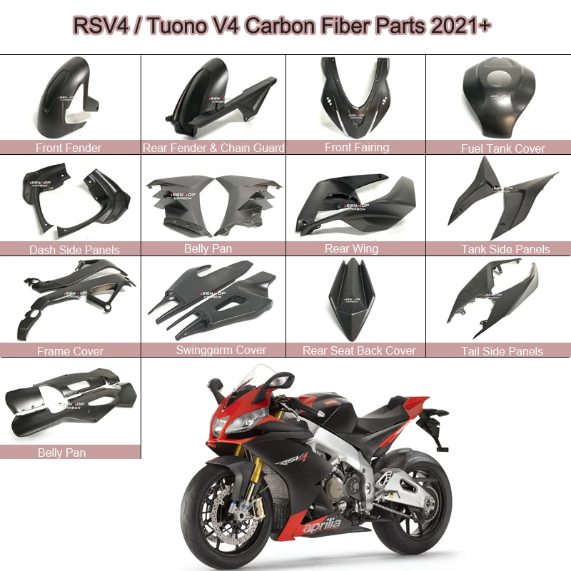 For Aprilia RSV4 Tuono V4 Carbon Fiber Front Fender Rear Wing 2021+ Motorcycle Accessories RSV4 Carbon Fiber Parts