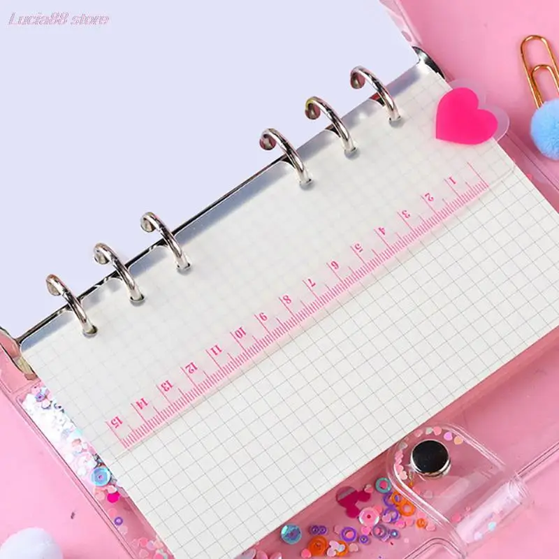 

Hot Sale 1pc Ruler A5 A6 PVC Planner Agenda for 6 Holes Loose Leaf Spiral Notebook Ruler Children's Day gifts