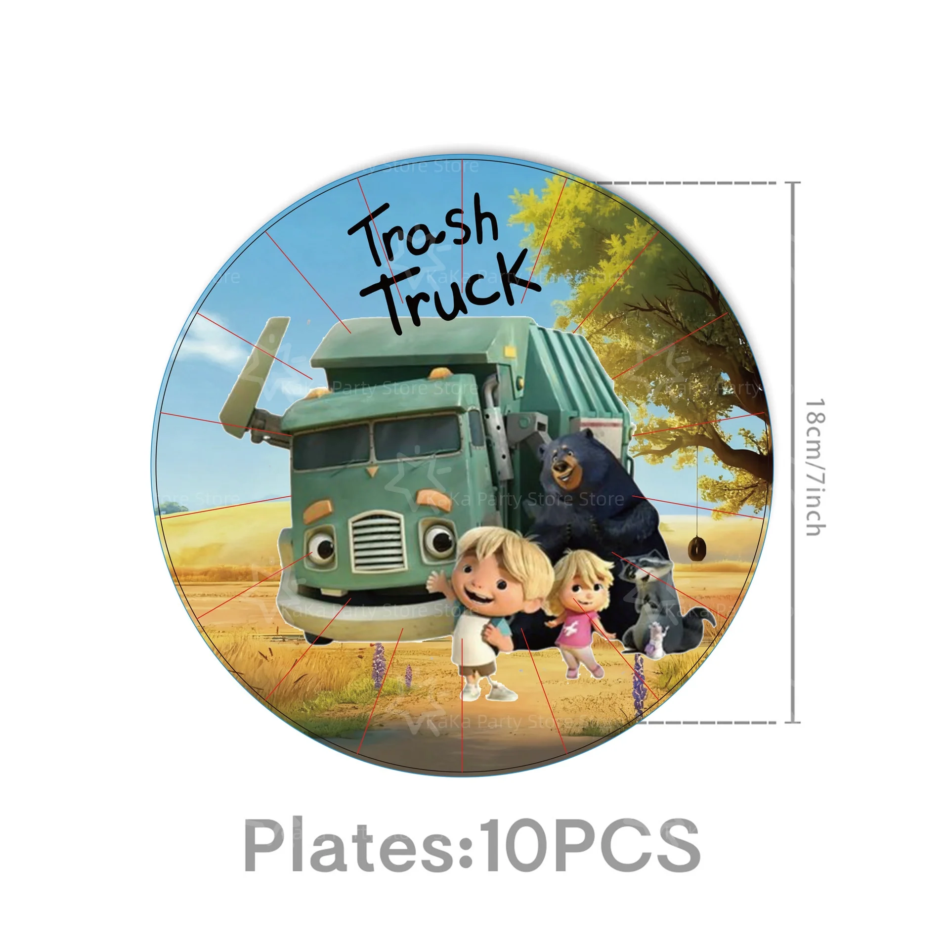 Hank Trash-Truck Birthday Party Decoration Tableware Tablecloth Plate Cup Napkin Gift Bags Truck Themed Party Favors Supplies