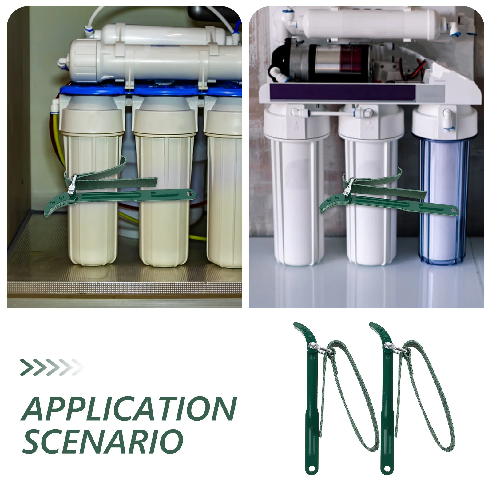 

2Pcs Water Filter Strap Wrench Nonslip Handle Multipurpose Plumbing Tool Durable Castiron Heavyduty Adjustable