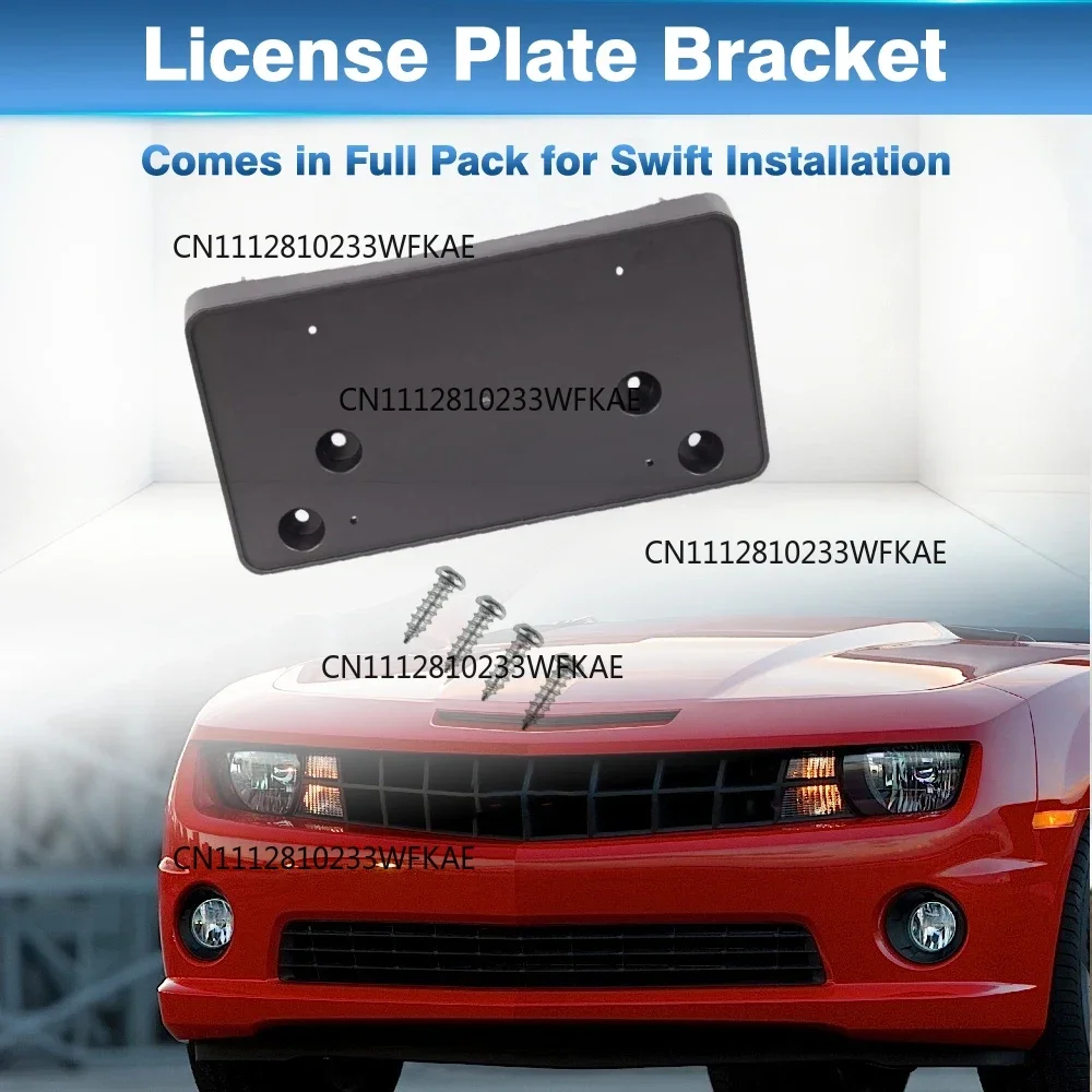 Front Bumper License Plate Bracket Frame Holder with 4 Screws For Chevrolet Camaro 2010 2011 2012 2013 92218025 GM1068127