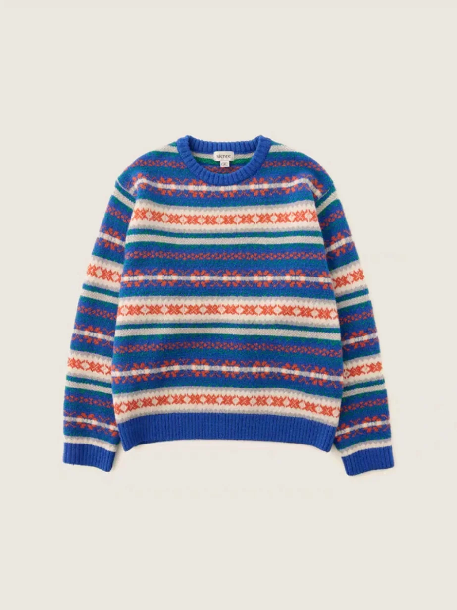 Ele Retro Fair Isle Strickpullover Sweet Sle Round Ne Pullover Premium Quali Wollstoff Herbst Winter Neu eingetroffen