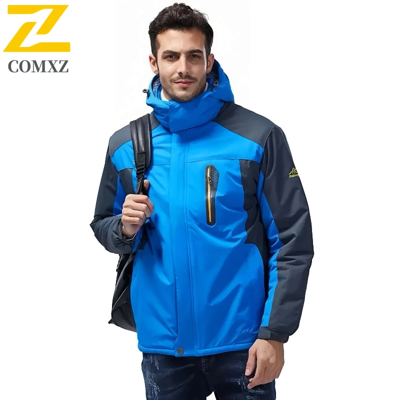

Big Size Couple Assault Jacket Autumn Winter New Item Fleece Thickened Windproof Warm Hooded Jacket Outdoor Mountain Skiing Coat