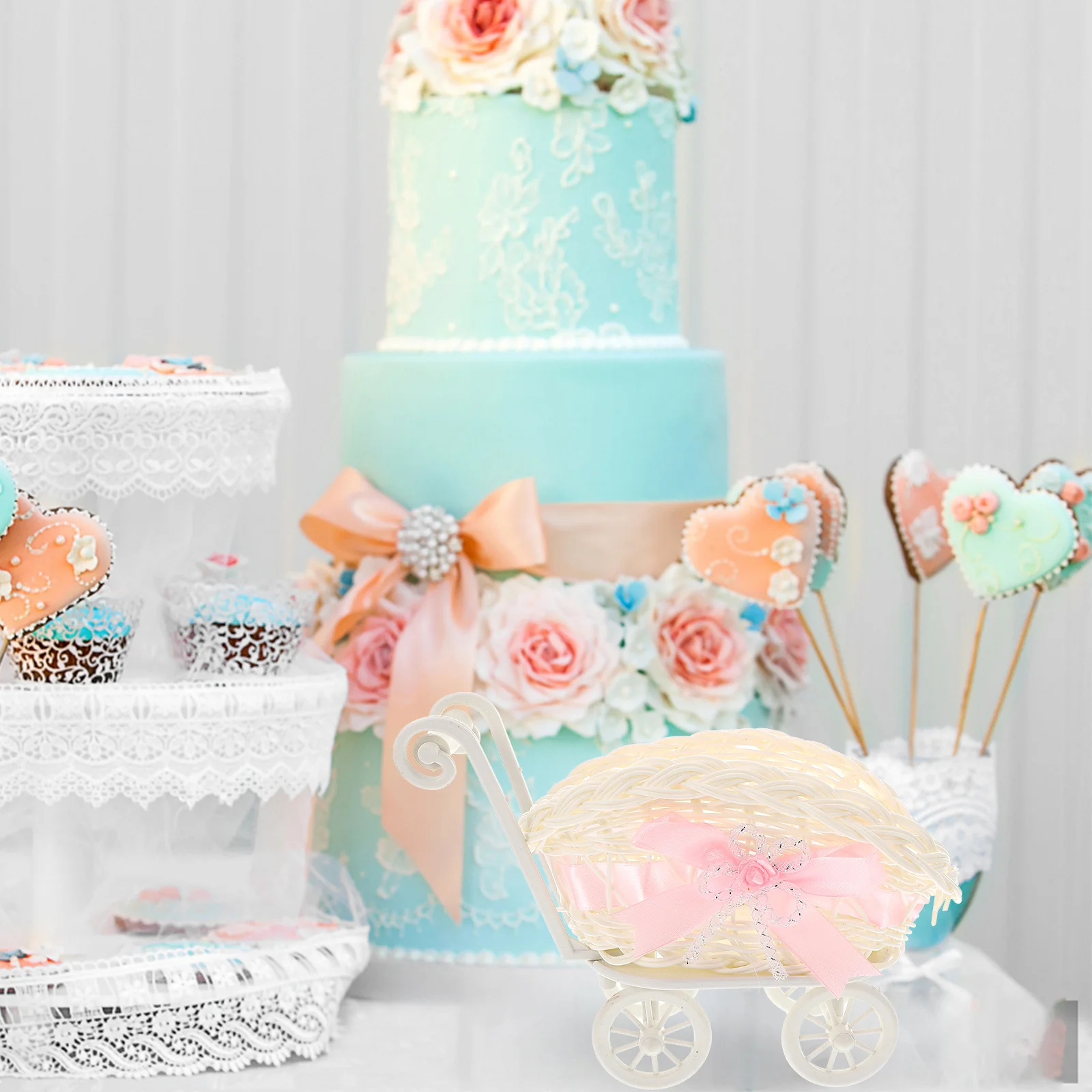 

Trolley Design Woven Candy Basket Baby Shower Gift Storage Basket Party Favor Decoration Flower Holder Small Baskets for Favors