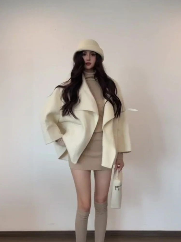 

Ele Briti Sle Свободное длинное пальто с высоким воротником Женский плащ Bodycon Dr Комплект из двух предметов Модное пальто для поездок на работу